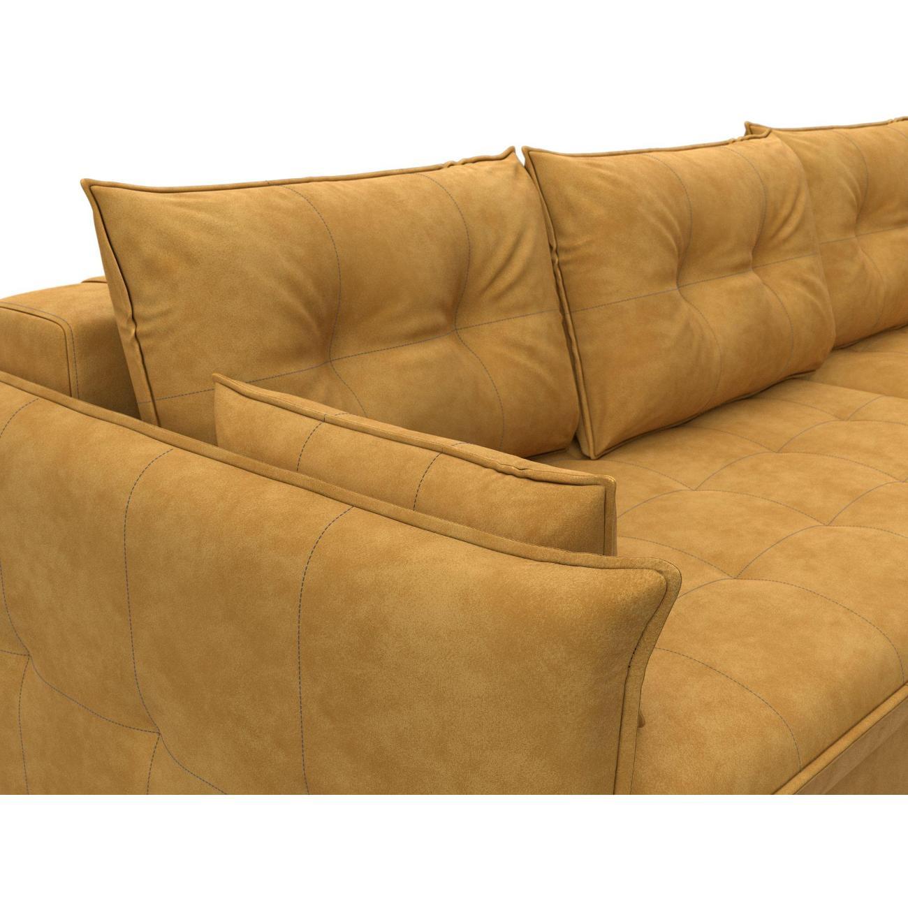 Диван Лига Диванов Лига-100 НПБ угол универсальный (полностью велюр BRUT 10 желтый) 133658