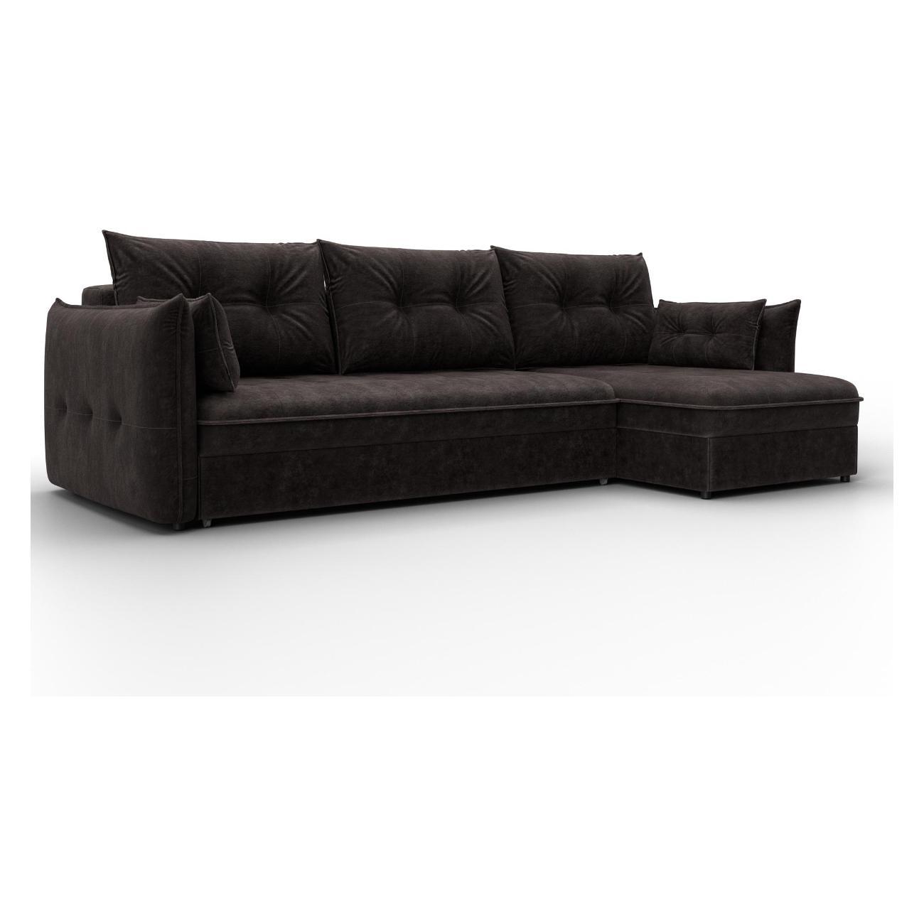 Диван Лига Диванов Лига-100 НПБ угол универсальный (полностью велюр BRUT 17 коричневый) 133662