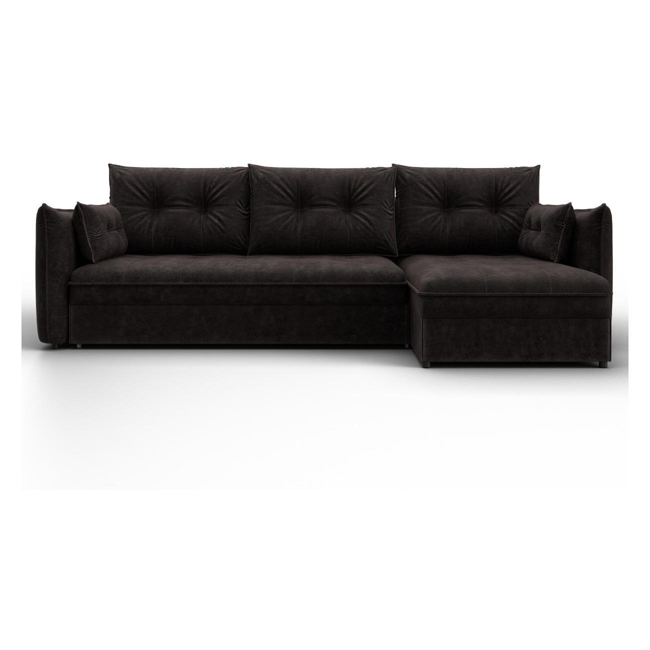 Диван Лига Диванов Лига-100 НПБ угол универсальный (полностью велюр BRUT 17 коричневый) 133662