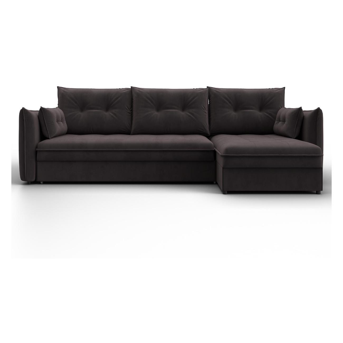 Диван Лига Диванов Лига-100 НПБ угол универсальный (полностью велюр SEVEN 727 коричневый) 133682