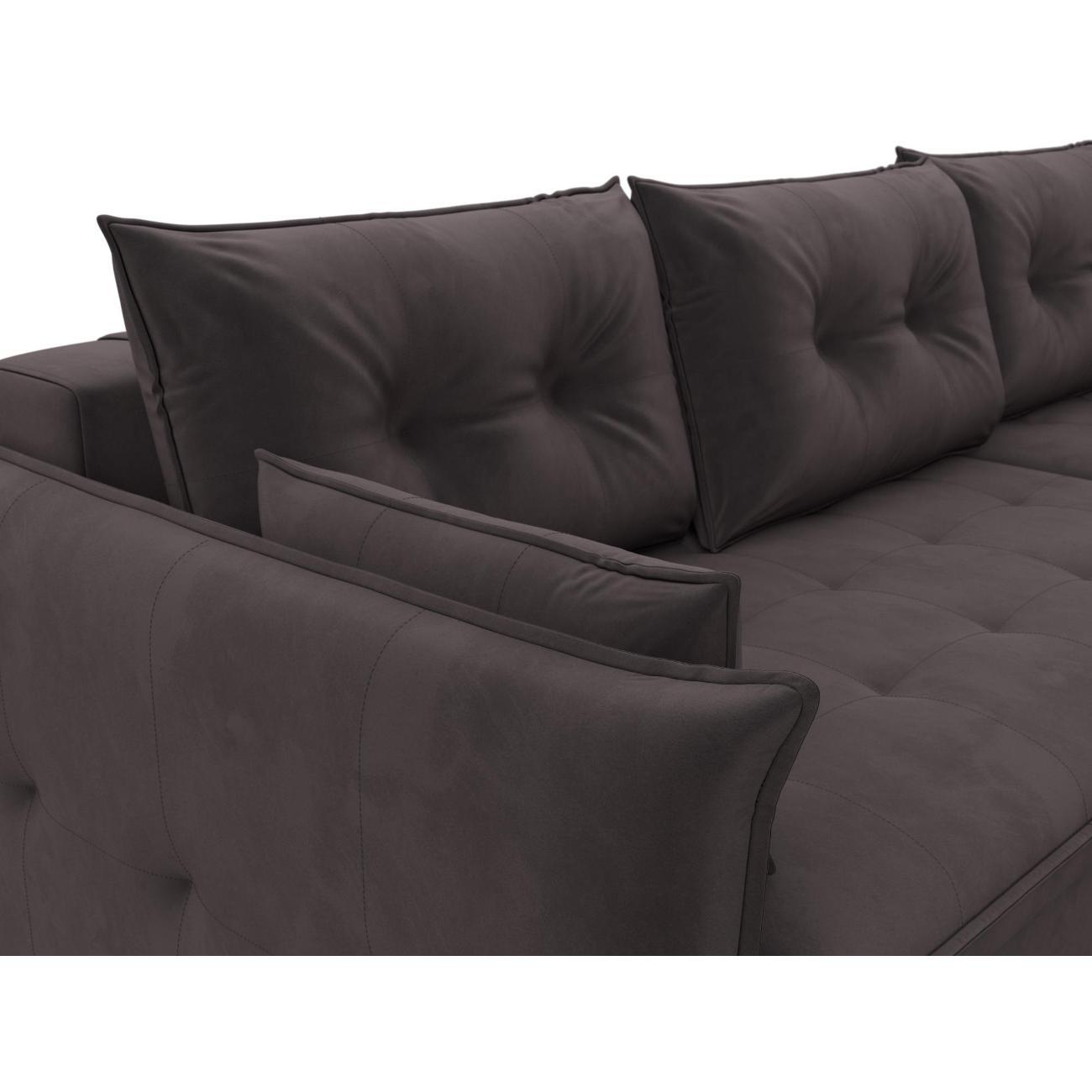 Диван Лига Диванов Лига-100 НПБ угол универсальный (полностью велюр SEVEN 727 коричневый) 133682