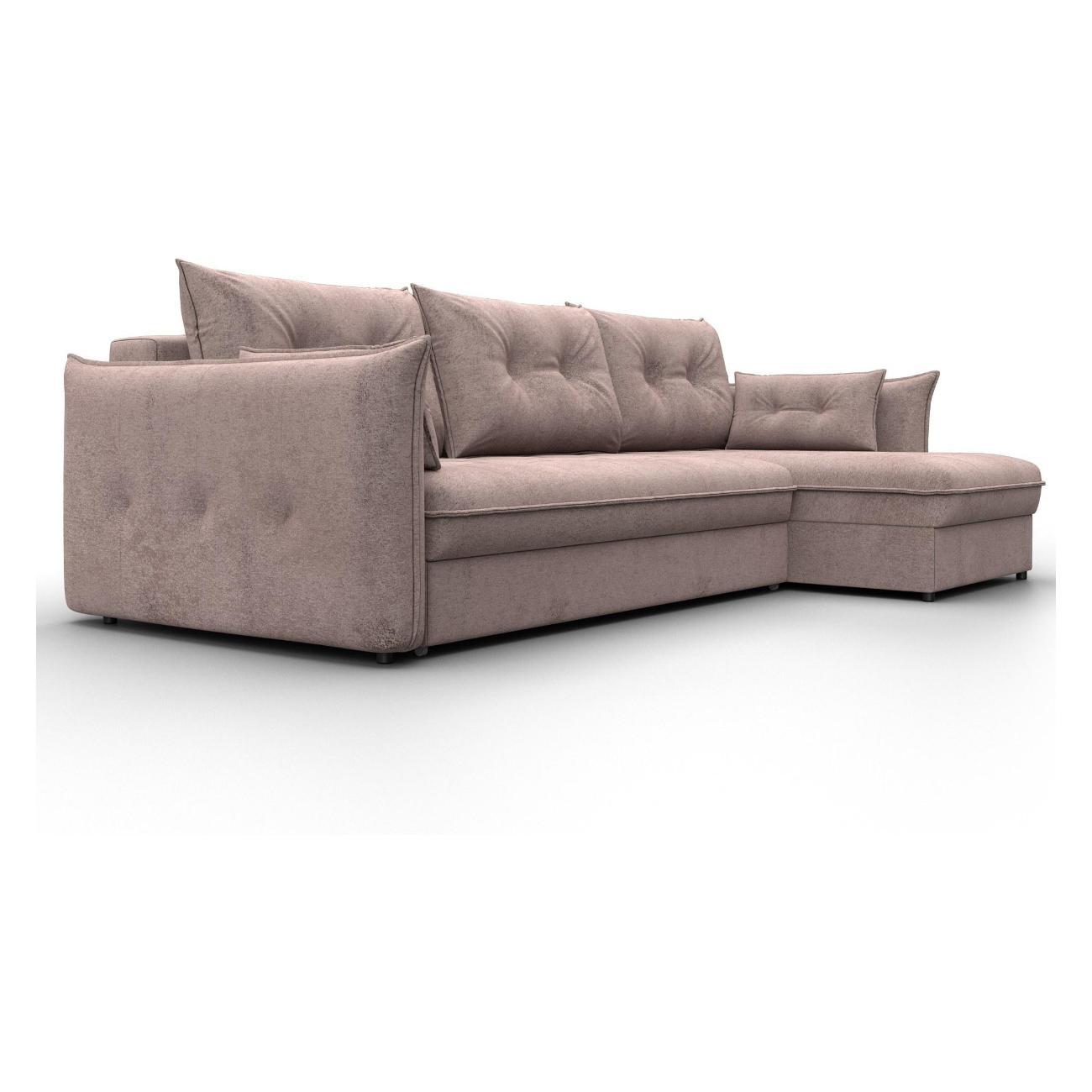 Диван Лига Диванов Лига-100 НПБ угол универсальный (полностью велюр TOWER 05 бежевый)