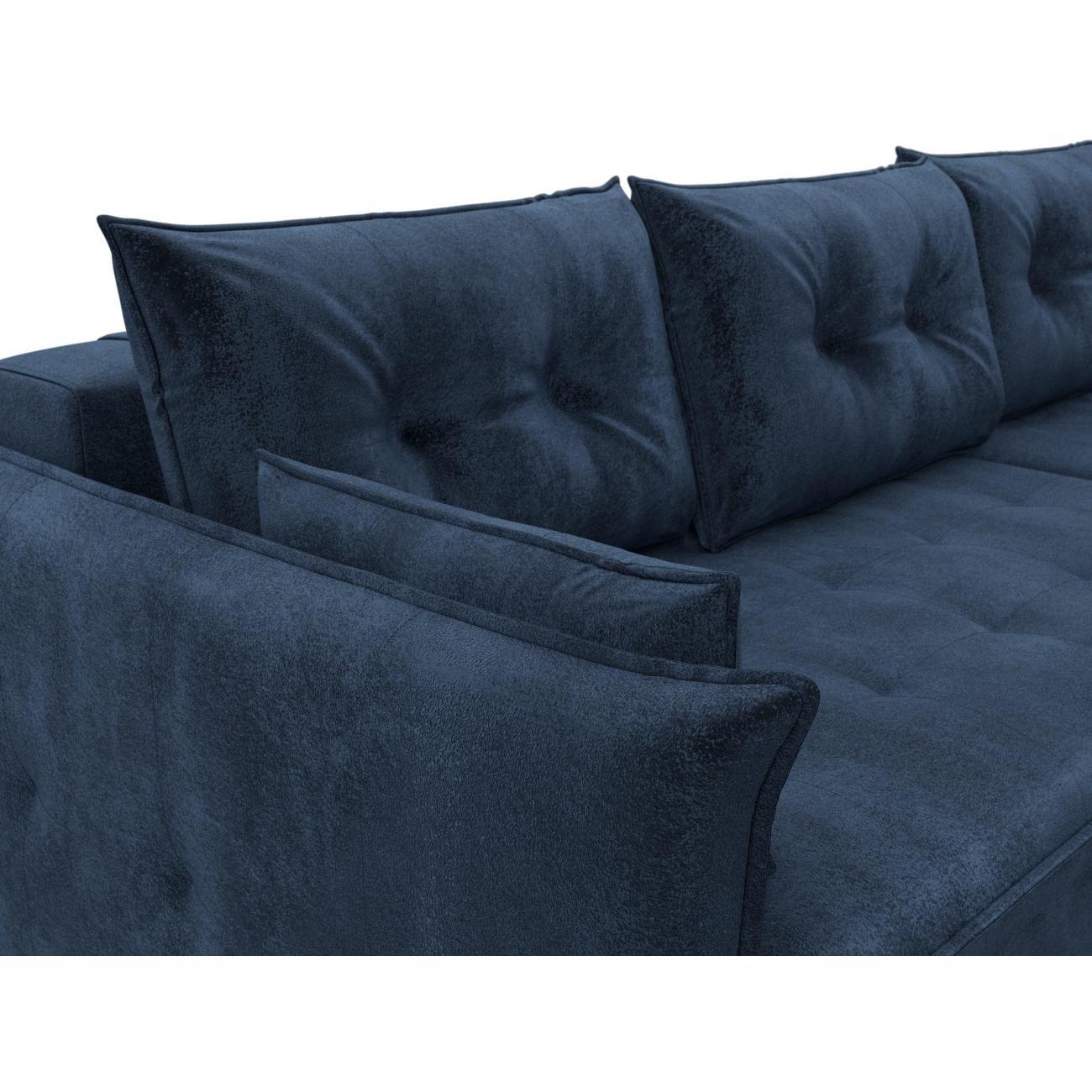 Диван Лига Диванов Лига-100 НПБ угол универсальный (полностью велюр TOWER 13 синий) 133665