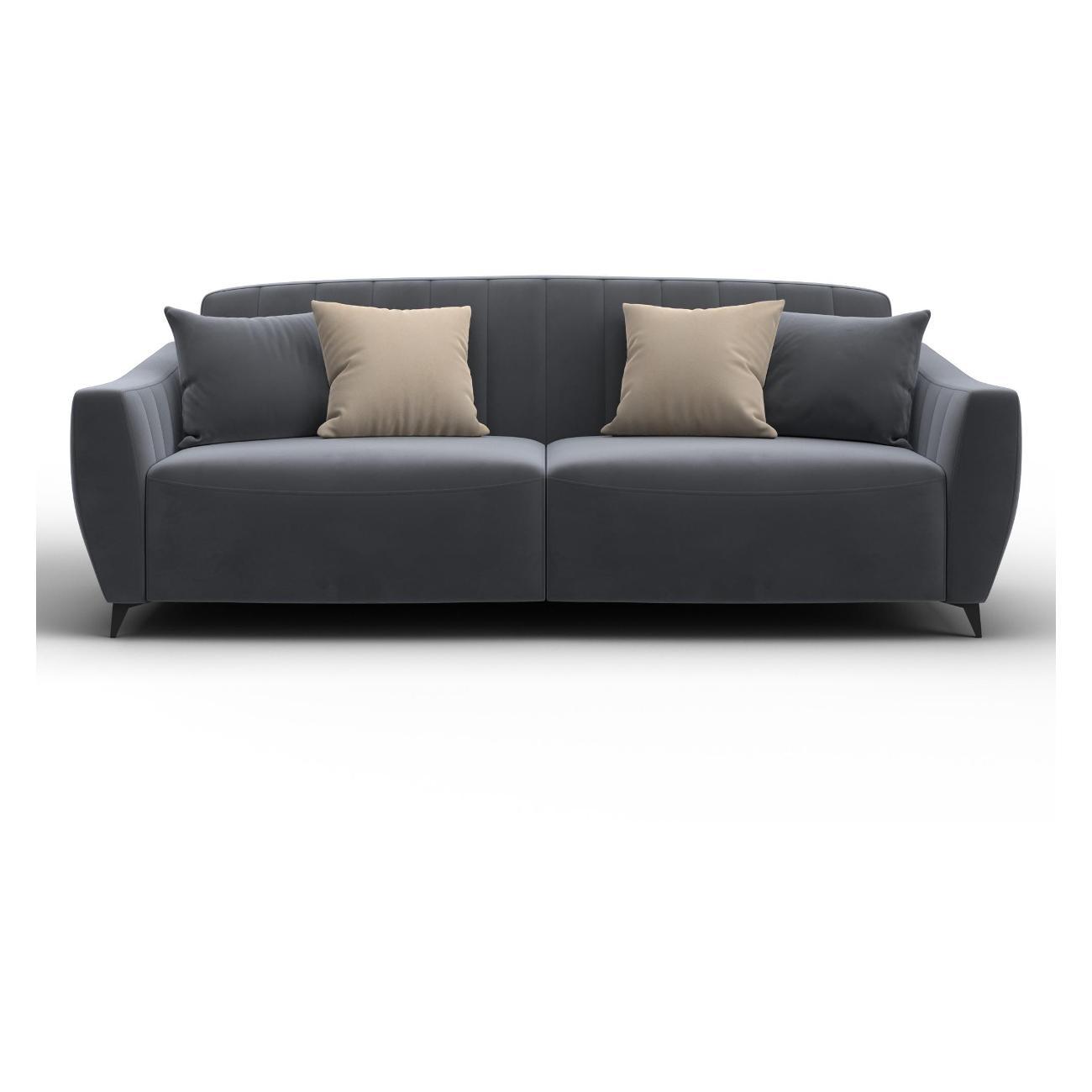 Диван Лига Диванов Лига-095 НПБ (полностью велюр SEVEN 17 серый) 132534