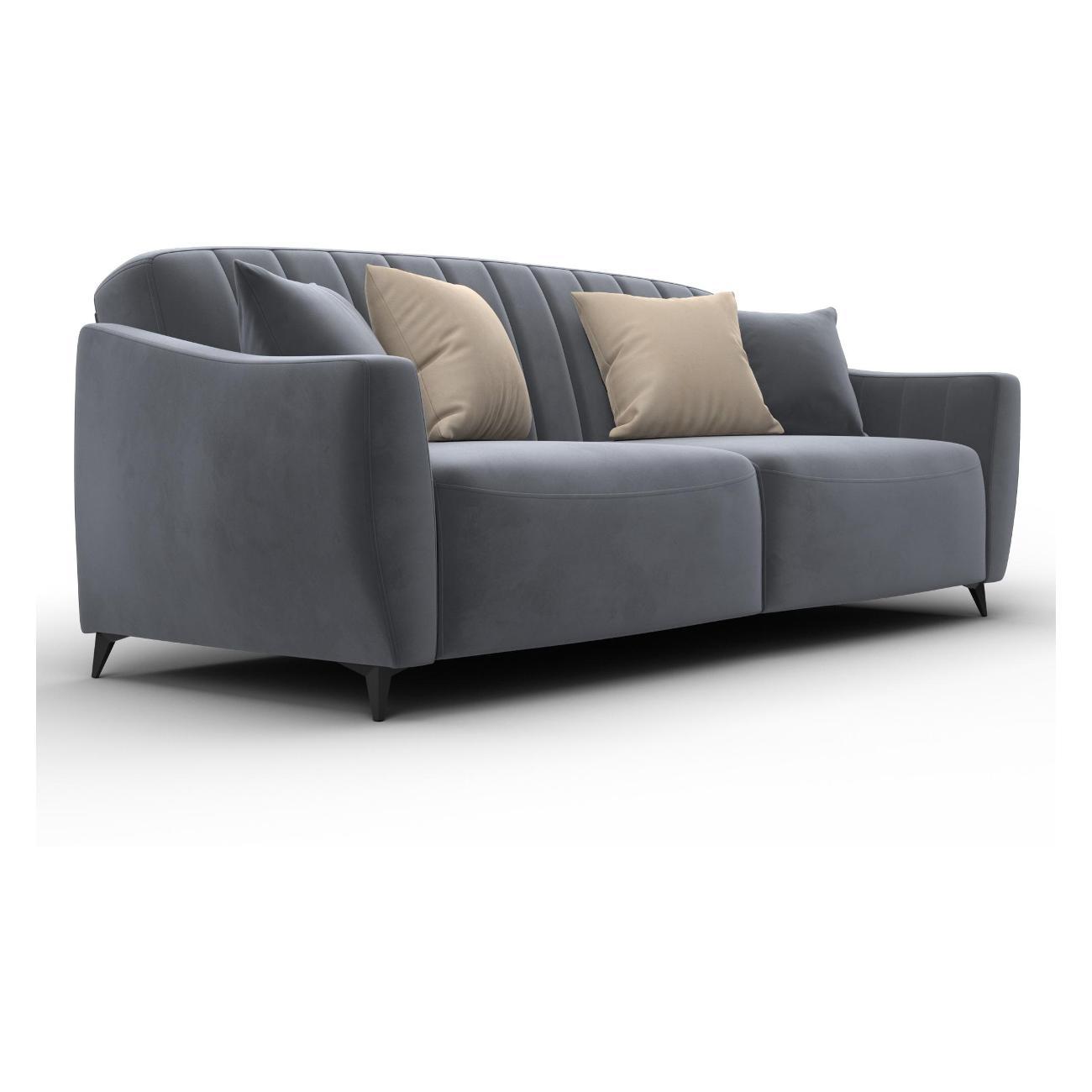 Диван Лига Диванов Лига-095 НПБ (полностью велюр SEVEN 17 серый) 132534