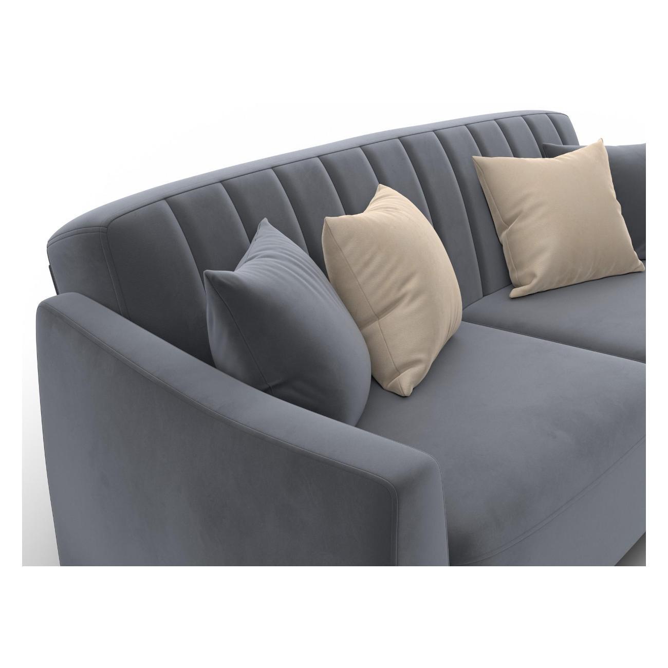 Диван Лига Диванов Лига-095 НПБ (полностью велюр SEVEN 17 серый) 132534