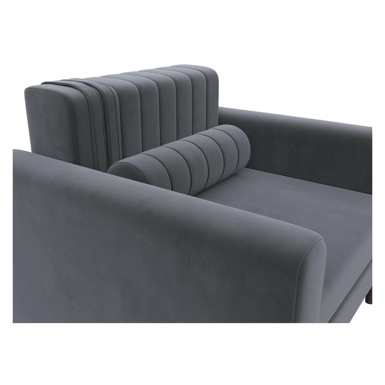 Диван Лига Диванов Лига-070 (полностью велюр SEVEN 17 серый)