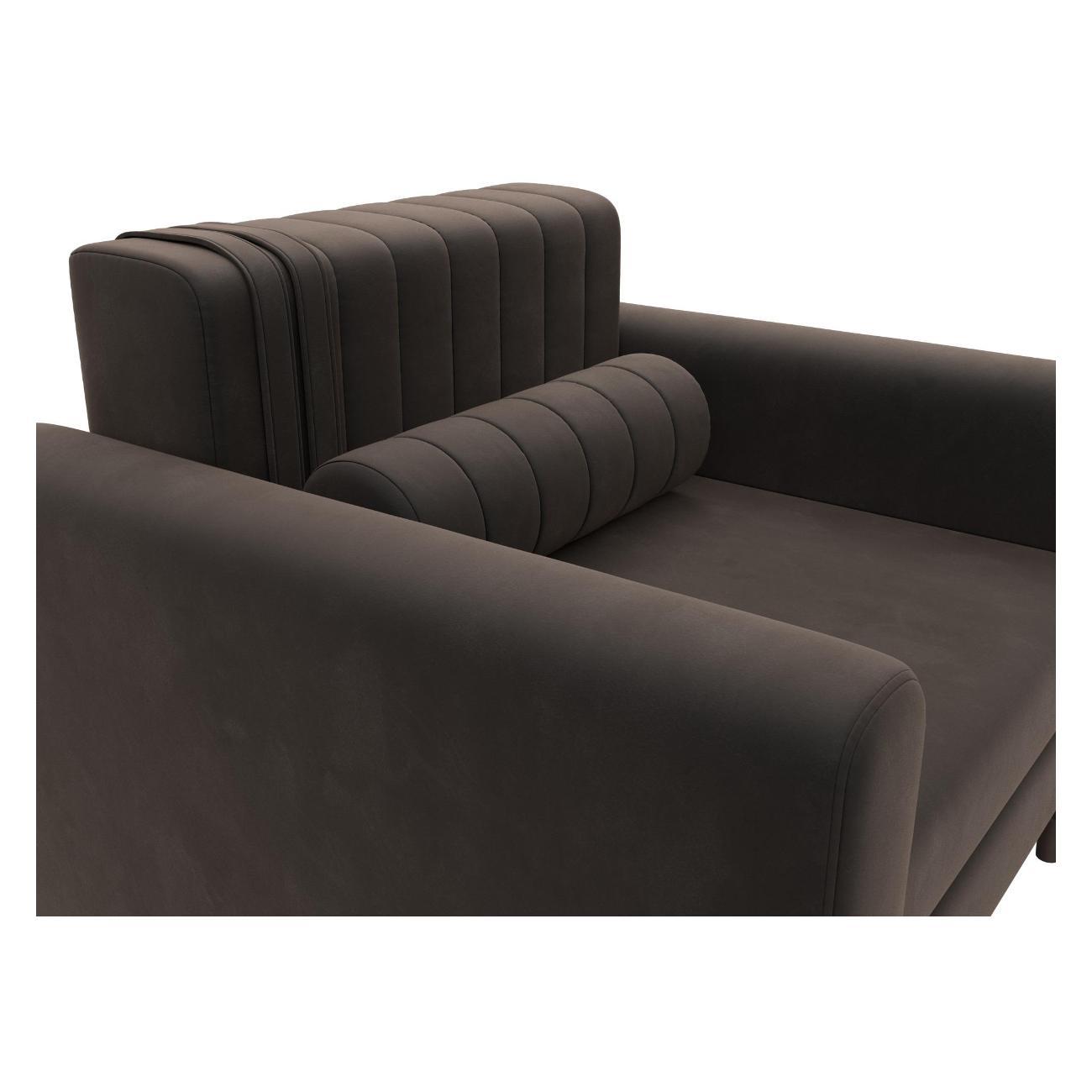 Диван Лига Диванов Лига-070 (полностью велюр SEVEN 727 коричневый)