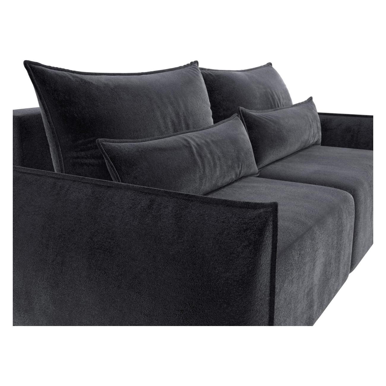 Диван Лига Диванов Лига-051 НПБ (полностью велюр TOWER 11 темно-серый) 128629