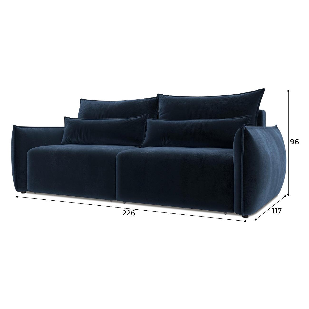 Диван Лига Диванов Лига-051 НПБ (полностью велюр TOWER 13 синий) 128627