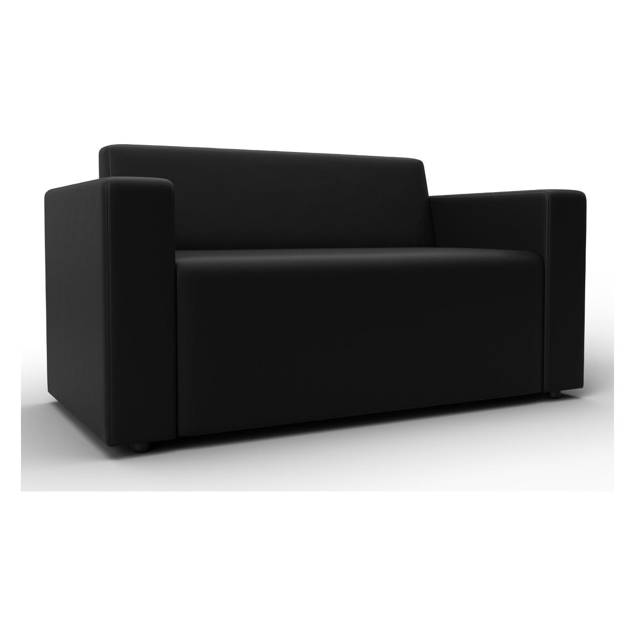 Диван Лига Диванов Лига-093 (полностью экокожа черный) 132458