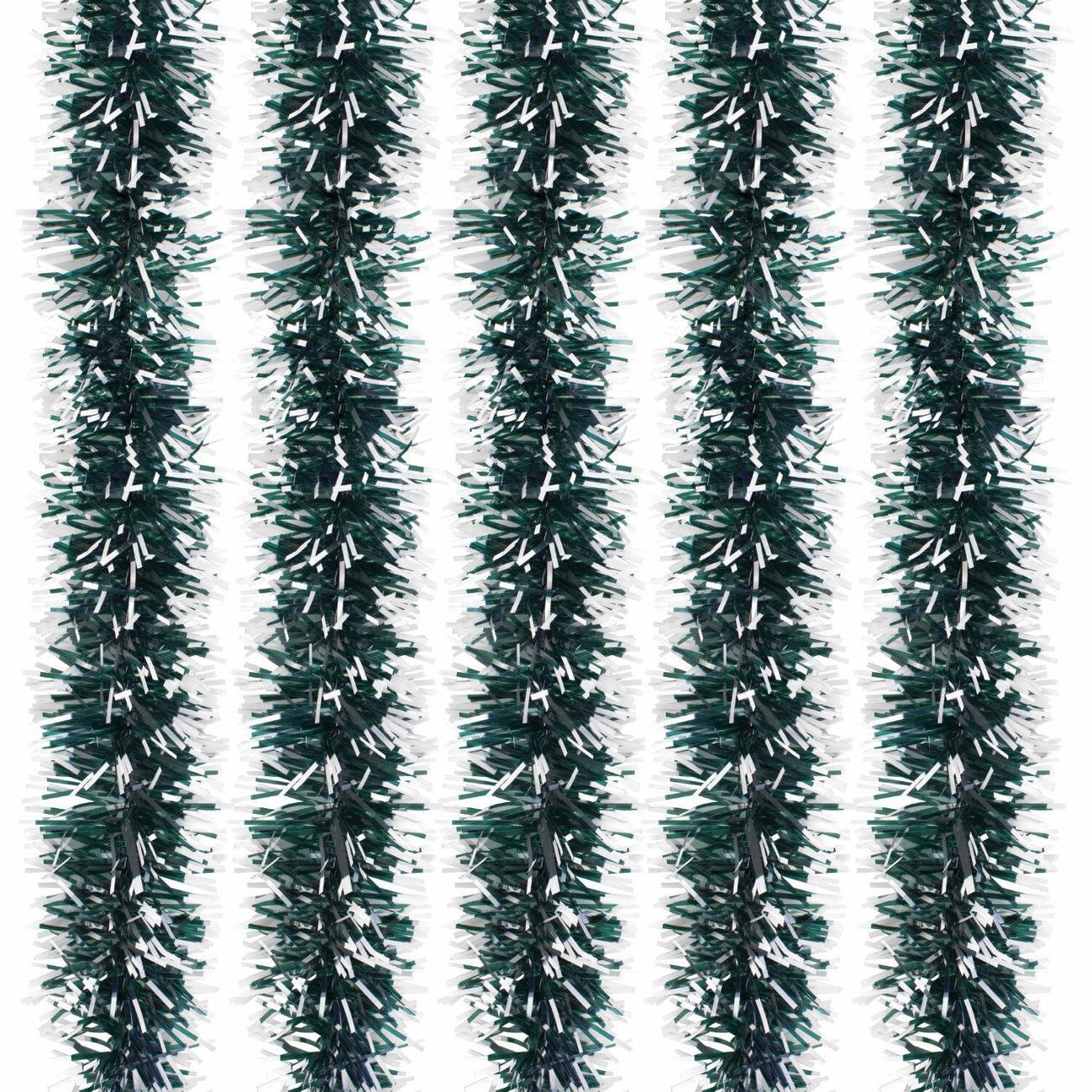 Набор новогодних украшений, игрушек Золотая сказка диаметр 50мм, длина 2м, зеленая с белыми кончиками, 592215