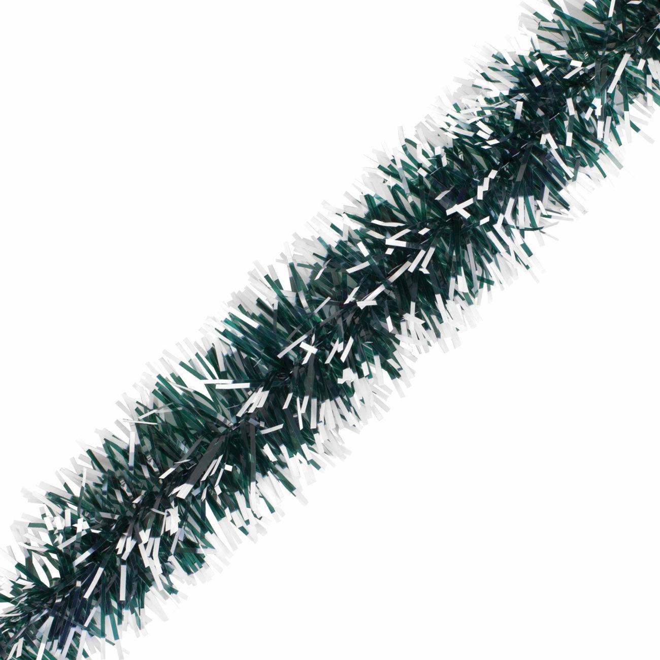 Набор новогодних украшений, игрушек Золотая сказка диаметр 50мм, длина 2м, зеленая с белыми кончиками, 592215