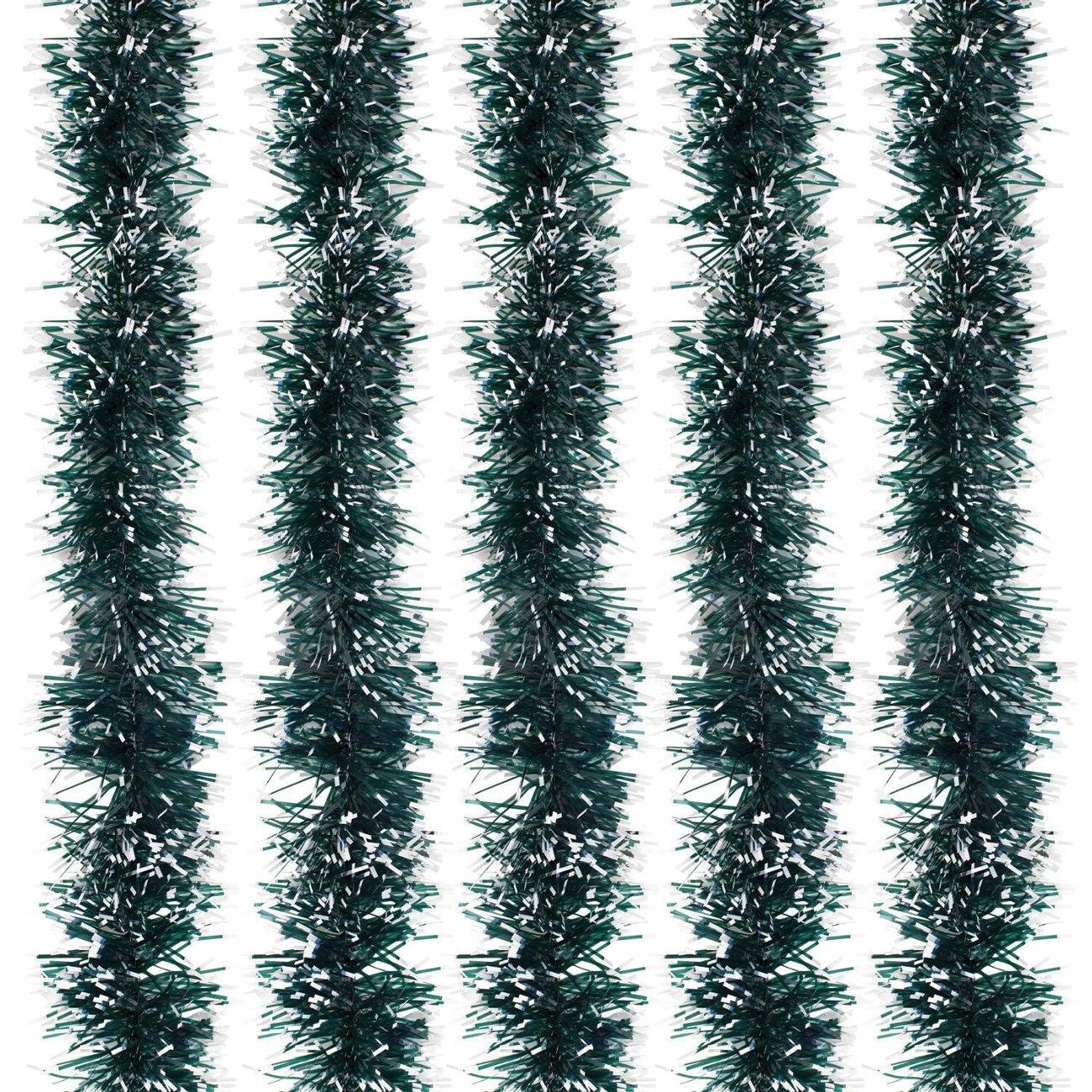 Набор новогодних украшений, игрушек Золотая сказка диаметр 70мм, длина 2м, зеленая с белыми кончиками, 592216