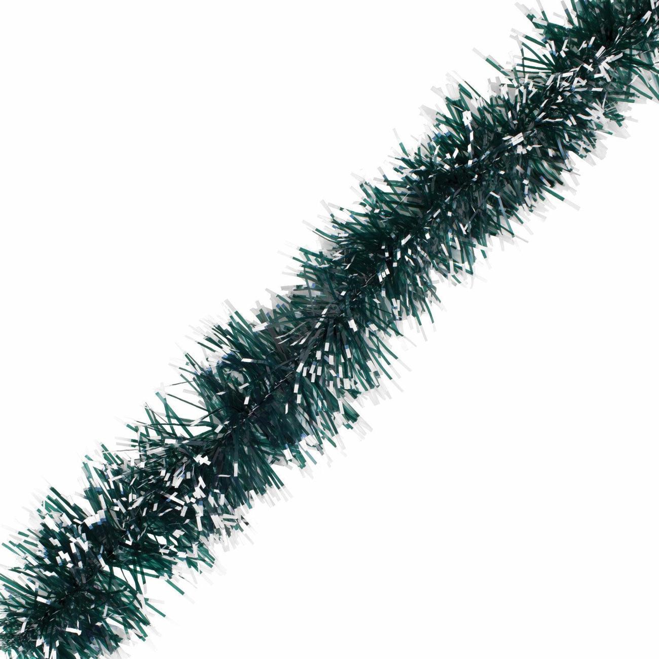 Набор новогодних украшений, игрушек Золотая сказка диаметр 70мм, длина 2м, зеленая с белыми кончиками, 592216