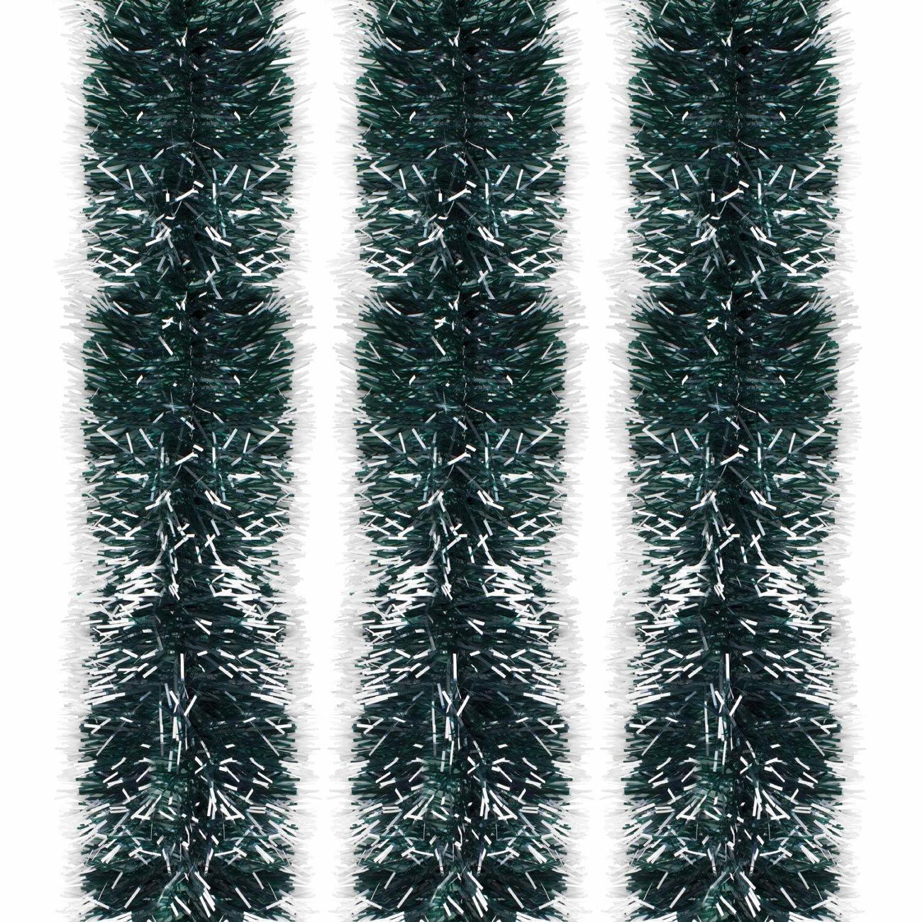 Набор новогодних украшений, игрушек Золотая сказка диаметр 100мм, длина 2м, зеленая с белыми кончиками, 592217