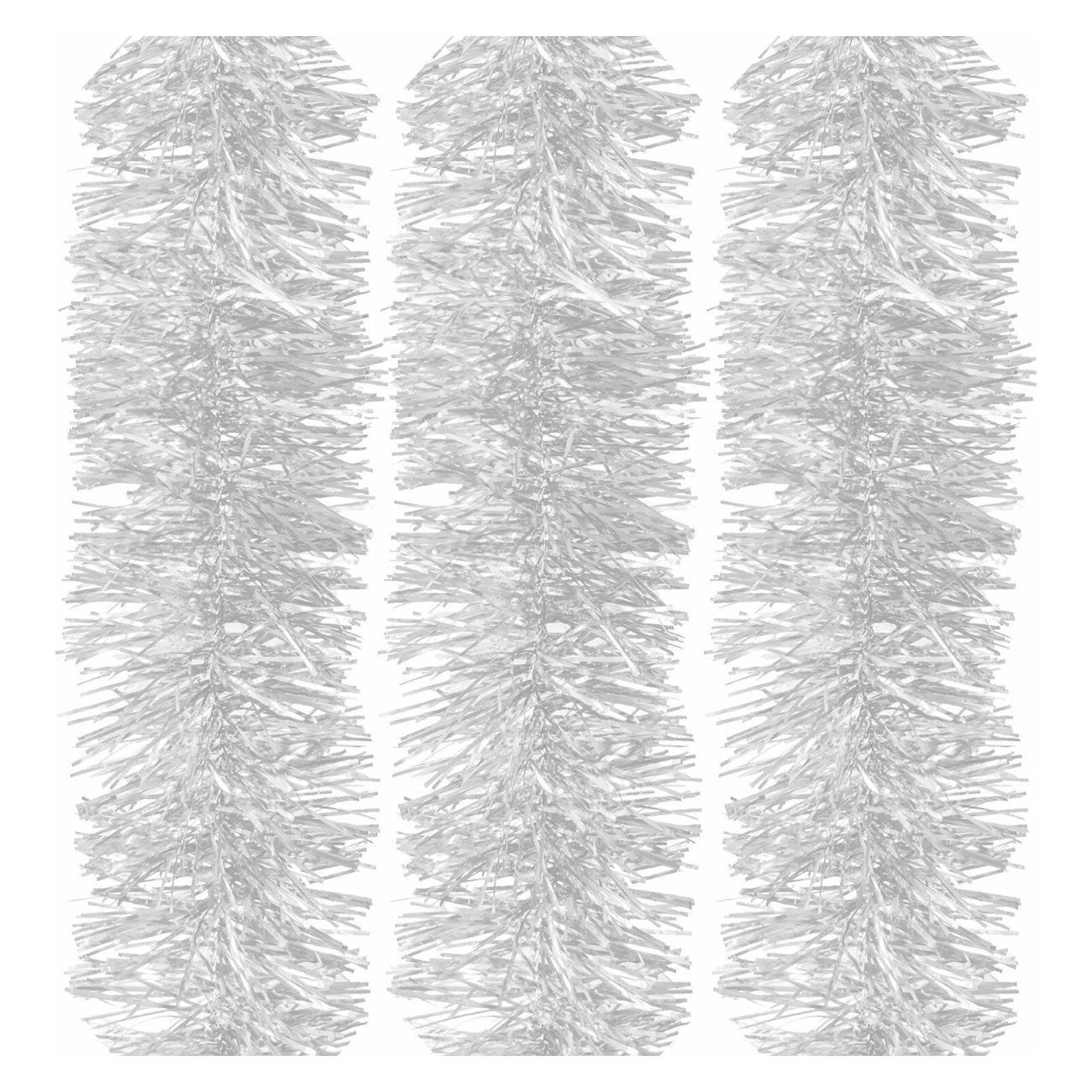 Набор новогодних украшений, игрушек Золотая сказка диаметр 100мм, длина 2м, белая, 592218