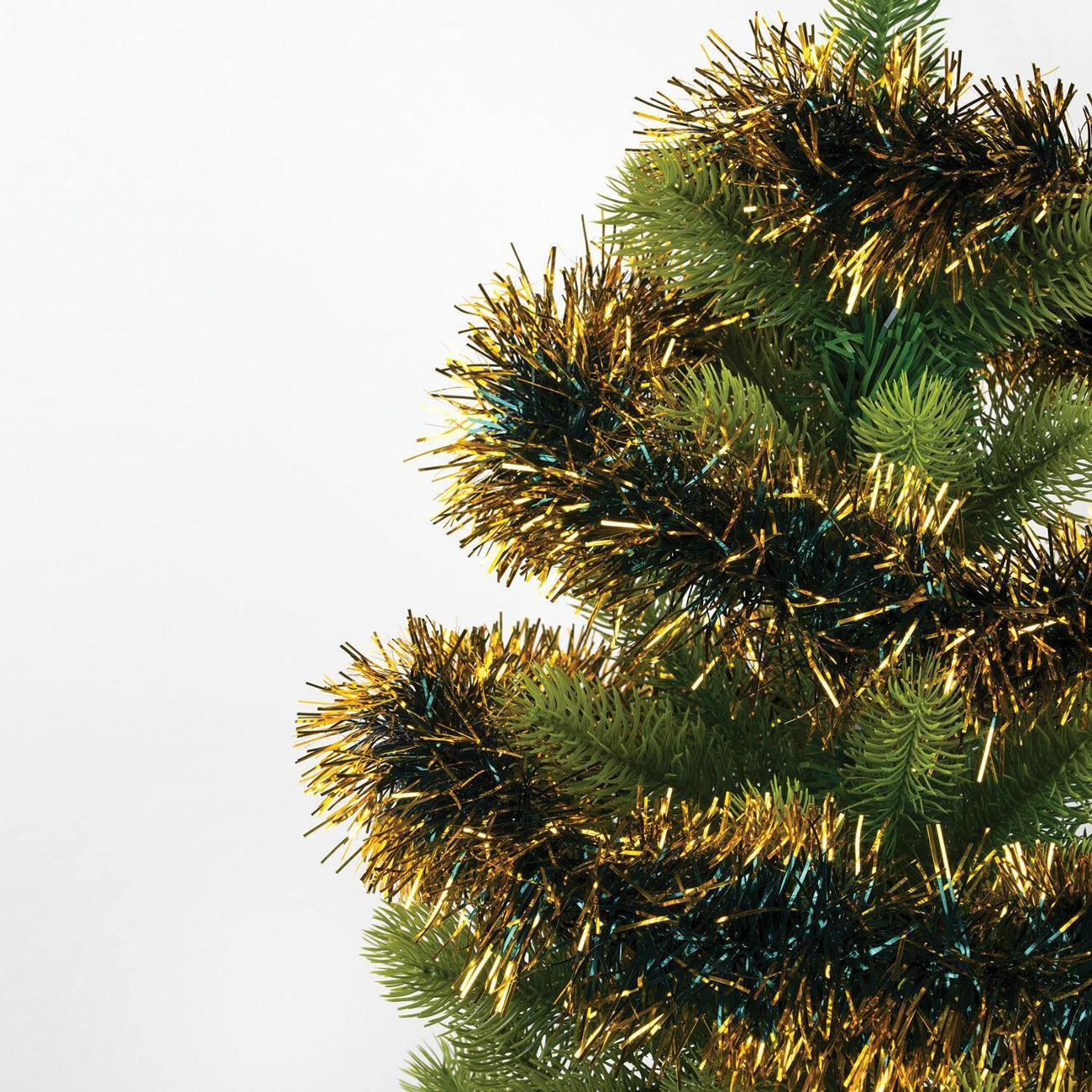 Набор новогодних украшений, игрушек Золотая сказка диаметр 100мм, длина 2м, зеленая с золотистыми кончиками, 592219