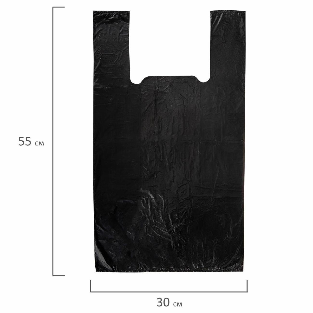 Пакет упаковочный Laima майка 100шт 30+18х55см черный 15мкм