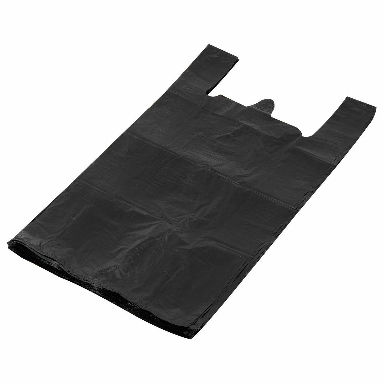 Пакет упаковочный Laima майка 50шт 40+18х70см черный 25мкм