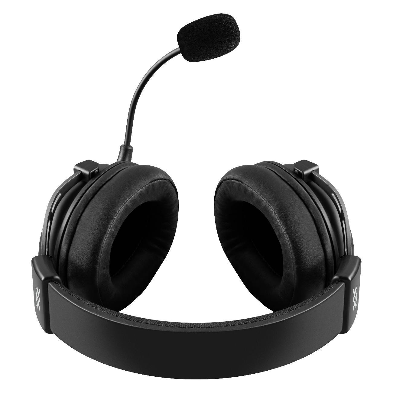 Игровые наушники Defender Flux черный, RGB, провод 2 м