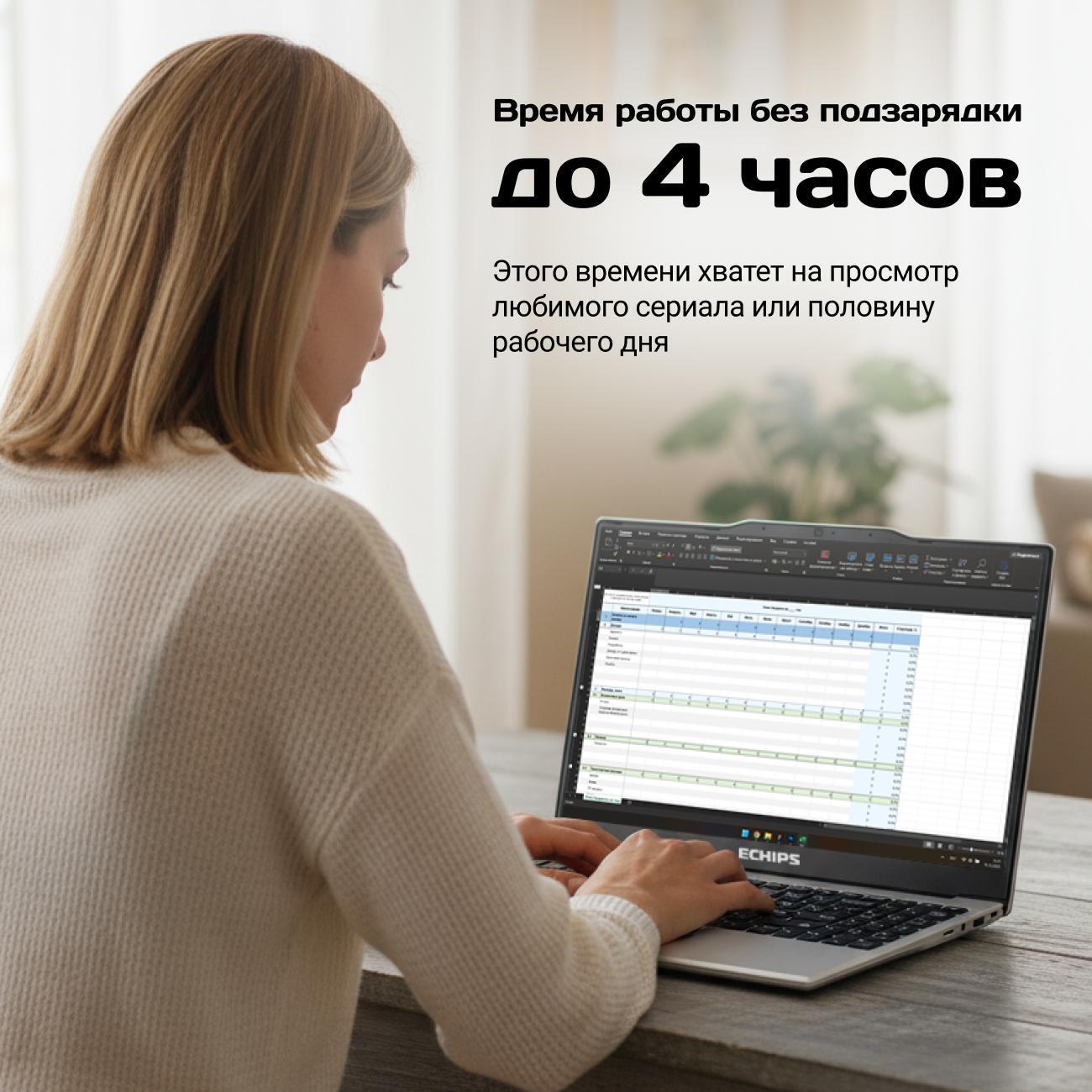 Ноутбук Echips 14" Taganay, Celeron N5095, RAM 16/512 GB, IPS Full HD, W11H