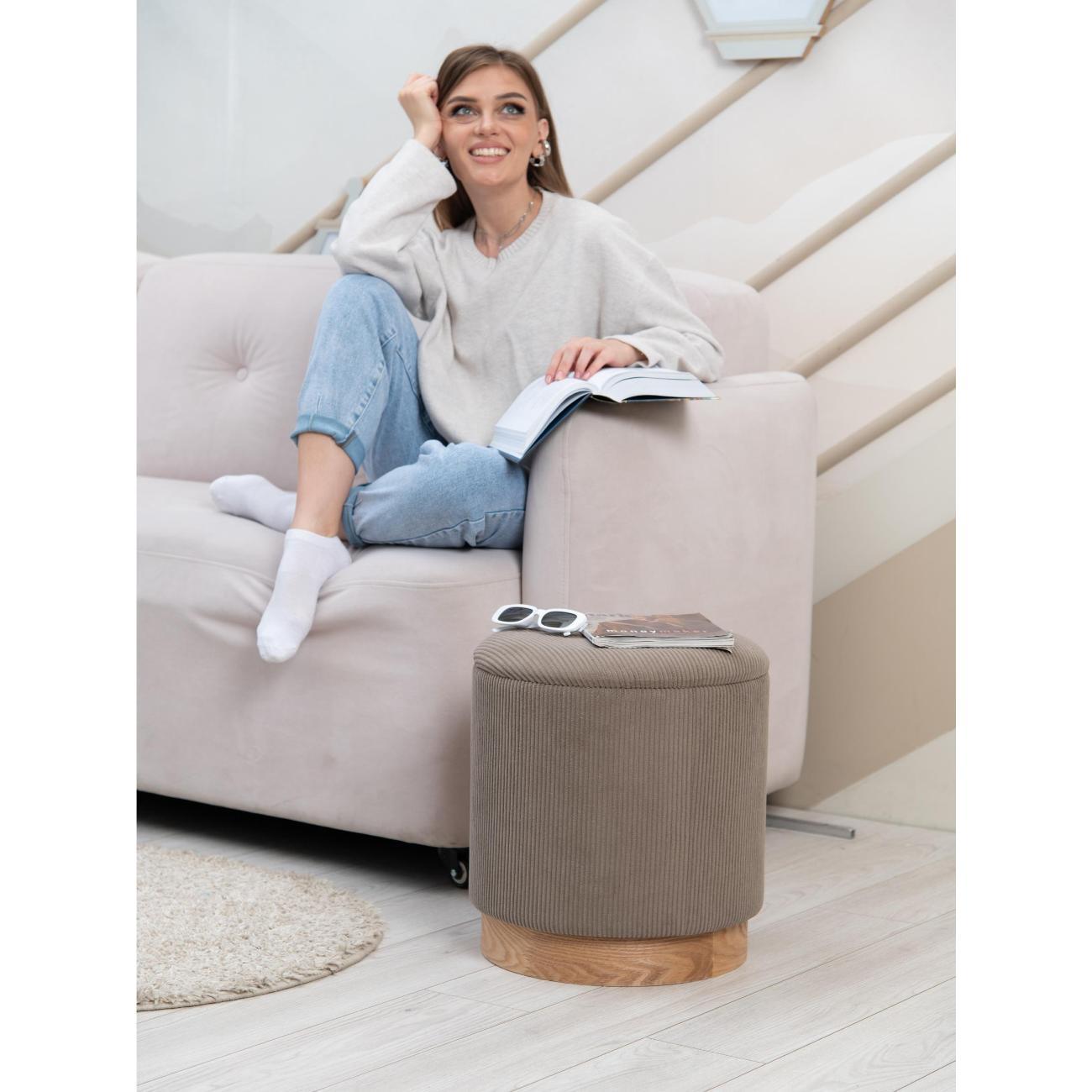 Пуф Laavi Home Марибор Стандарт Коричневый Велюр 30,5*35 см