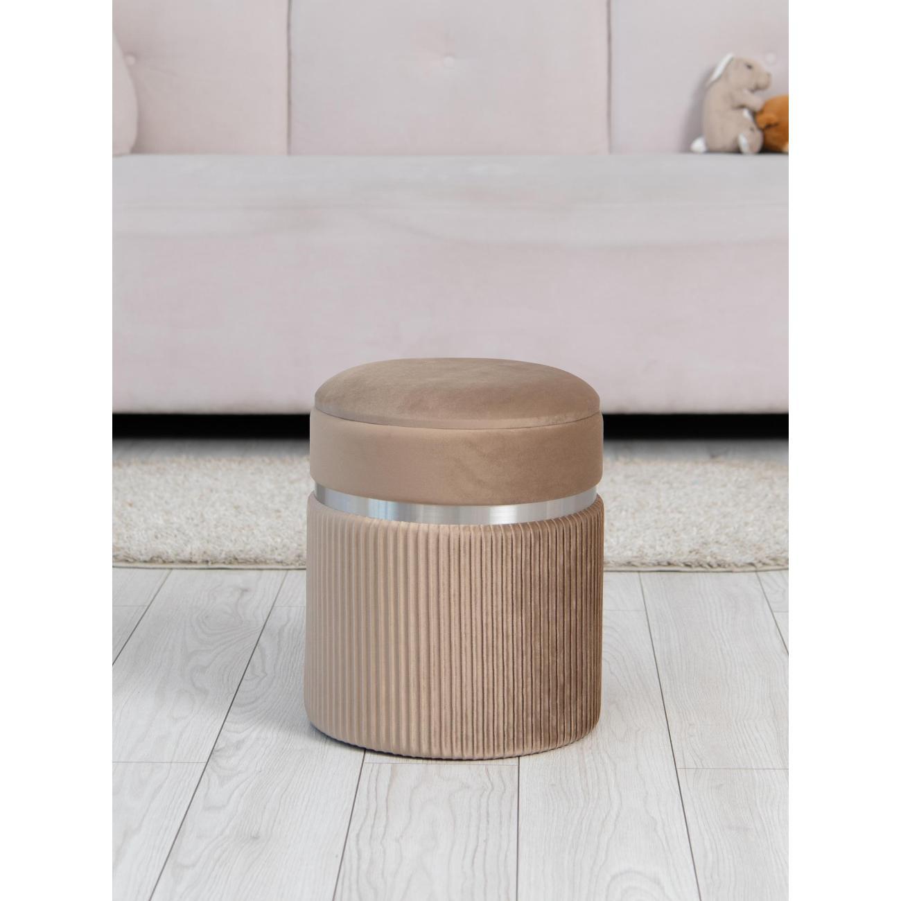 Пуф Laavi Home Личи Стандарт Бежевый Велюр 31.5*38 см