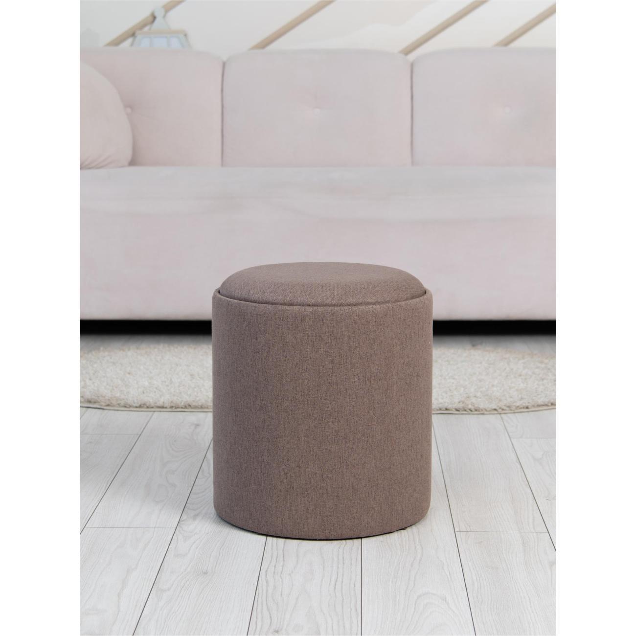 Пуф Laavi Home Грац со столешницей Большой Коричневая Рогожка 39*44 см