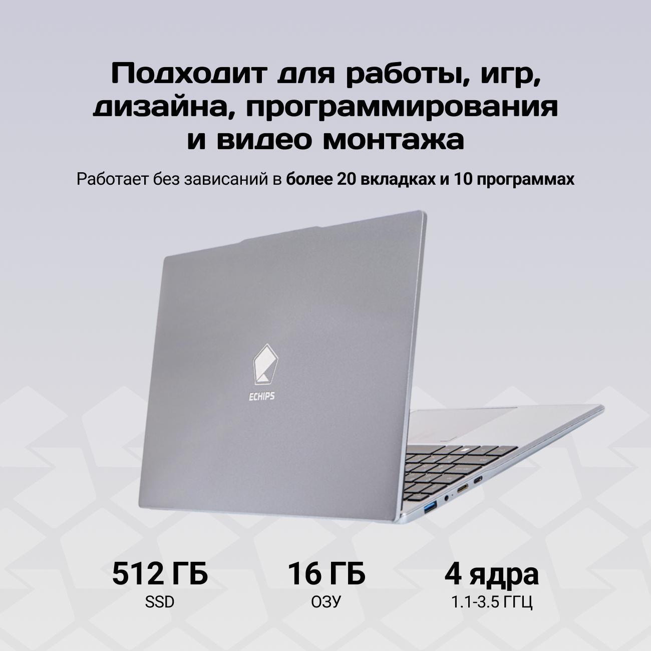 Ноутбук Echips 15.6" Booster/i5 1030NG7/16/512/IPS Full HD/W11H
