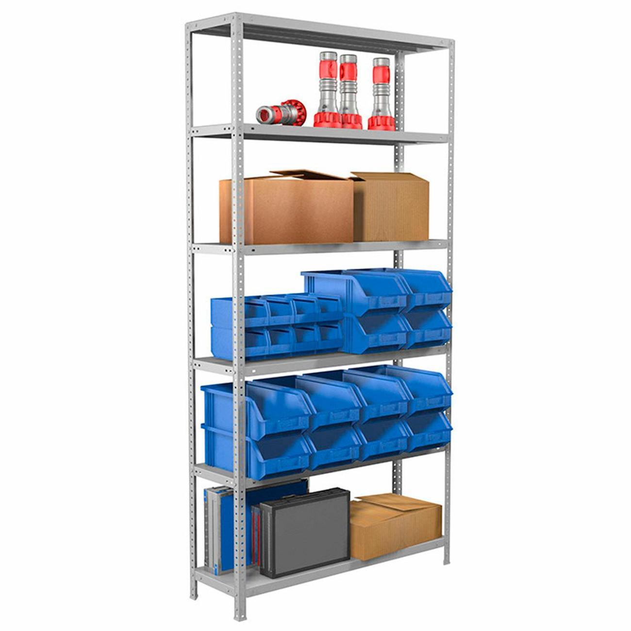 Стеллаж для хранения Brabix MS, 220*100*40см, 6 полок