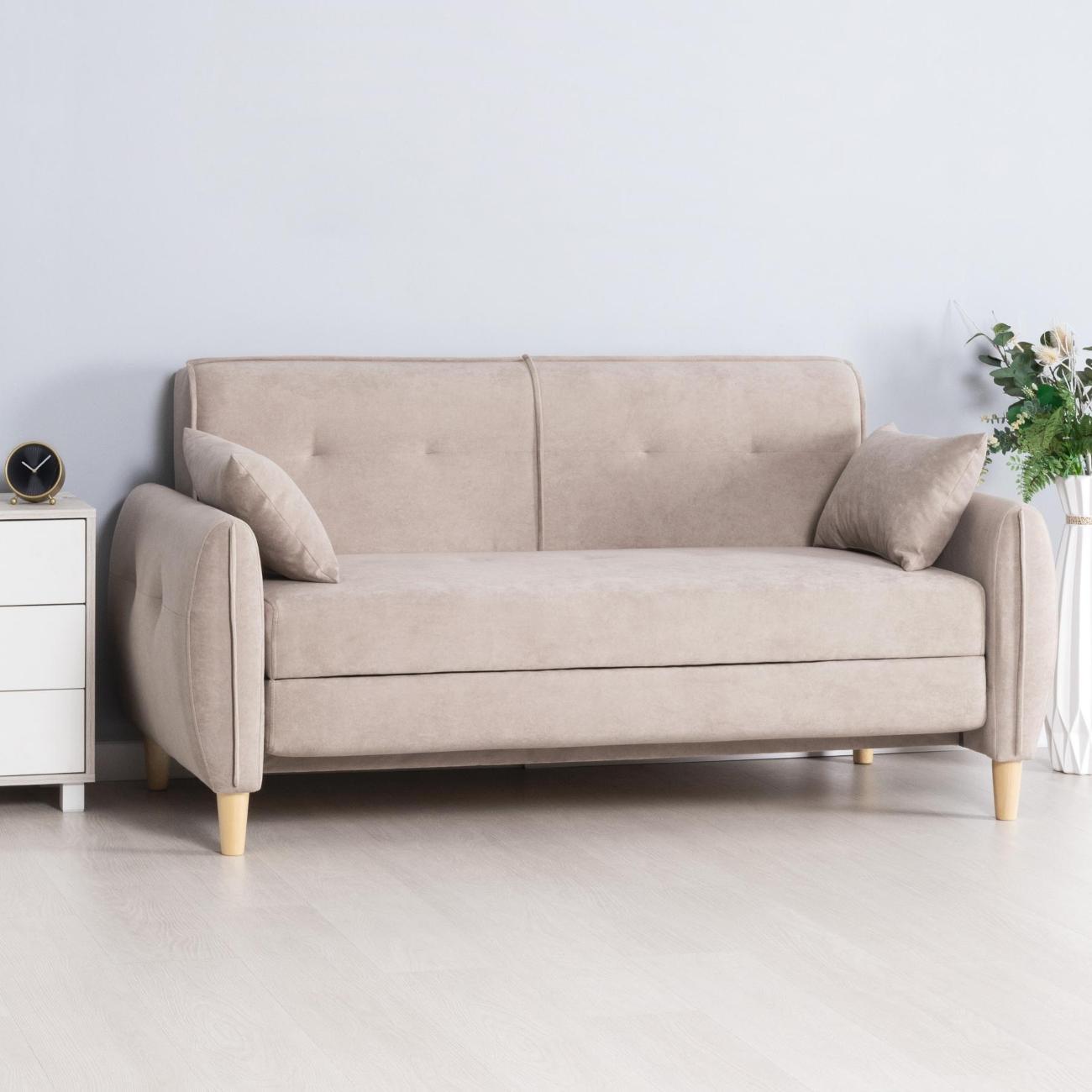 Диван Logium Ханна 01.05 Арт. ТД 535/1 Вивальди 4* (серо-сливочный)