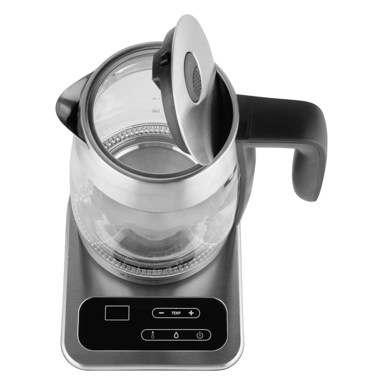 Электрочайник FuturoHome MTR KG-710S, стекло, выбор температуры на подставке