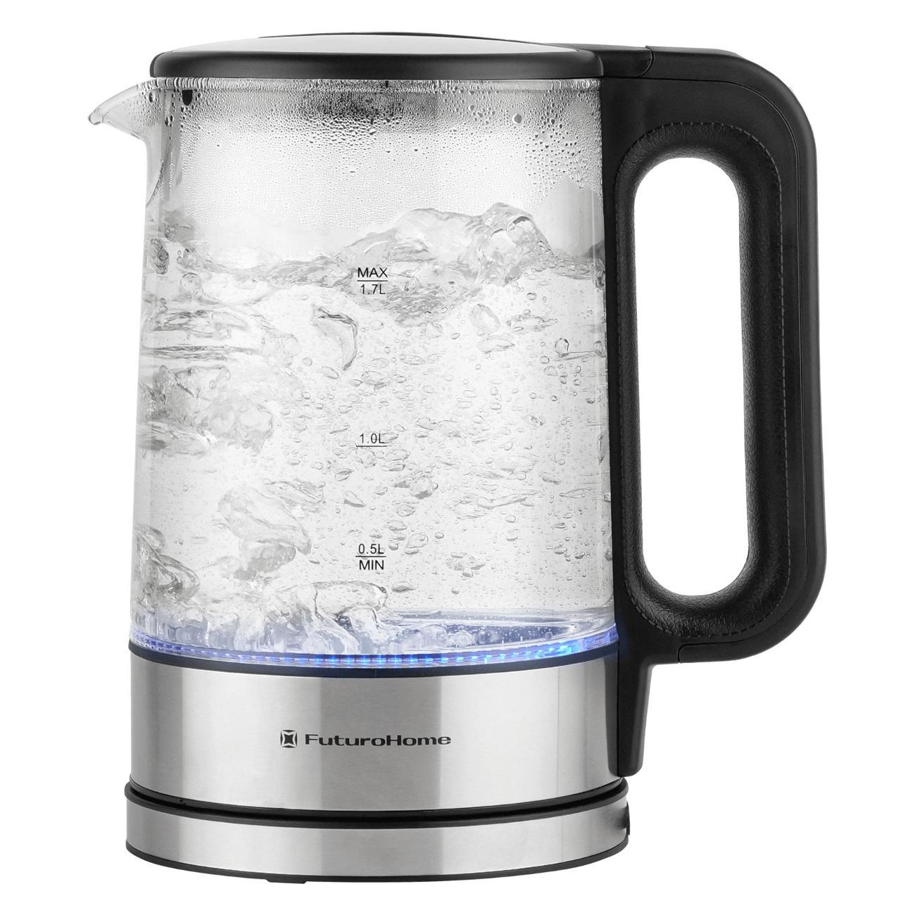 Электрочайник FuturoHome MTR KG-700S, стекло, выбор температуры на ручке