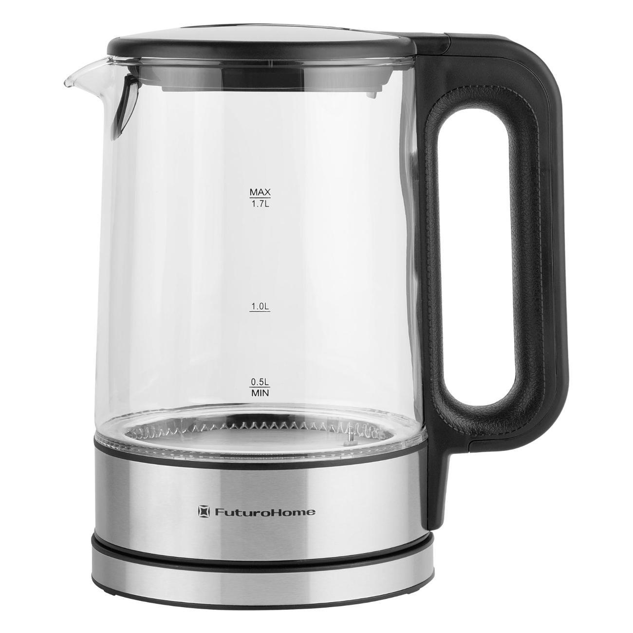 Электрочайник FuturoHome MTR KG-700S, стекло, выбор температуры на ручке