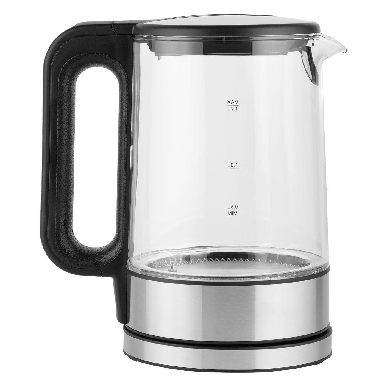 Электрочайник FuturoHome MTR KG-700S, стекло, выбор температуры на ручке