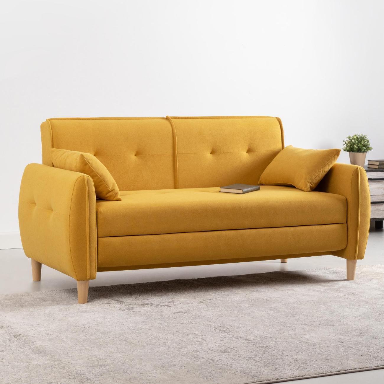 Диван Logium Ханна 01.05 Арт.ТД 1384 Омега 56 (горчичный)