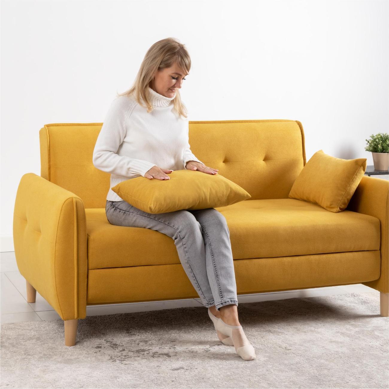 Диван Logium Ханна 01.05 Арт.ТД 1384 Омега 56 (горчичный)