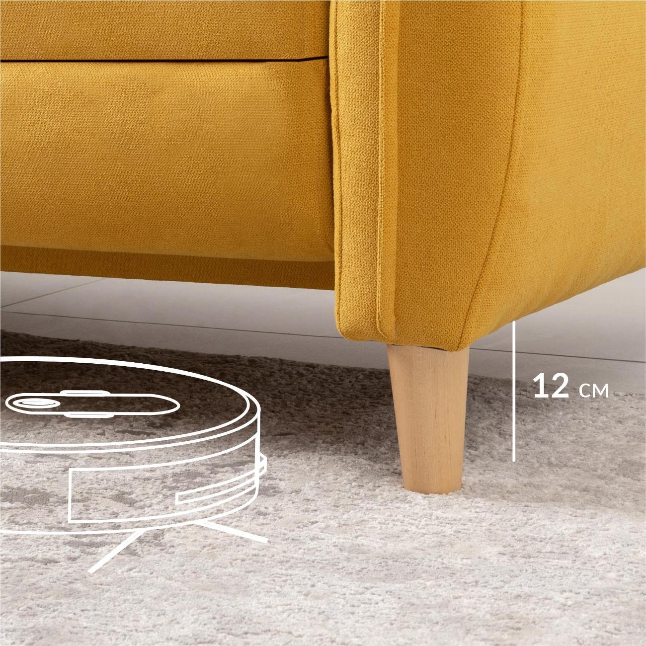 Диван Logium Ханна 01.05 Арт.ТД 1384 Омега 56 (горчичный)