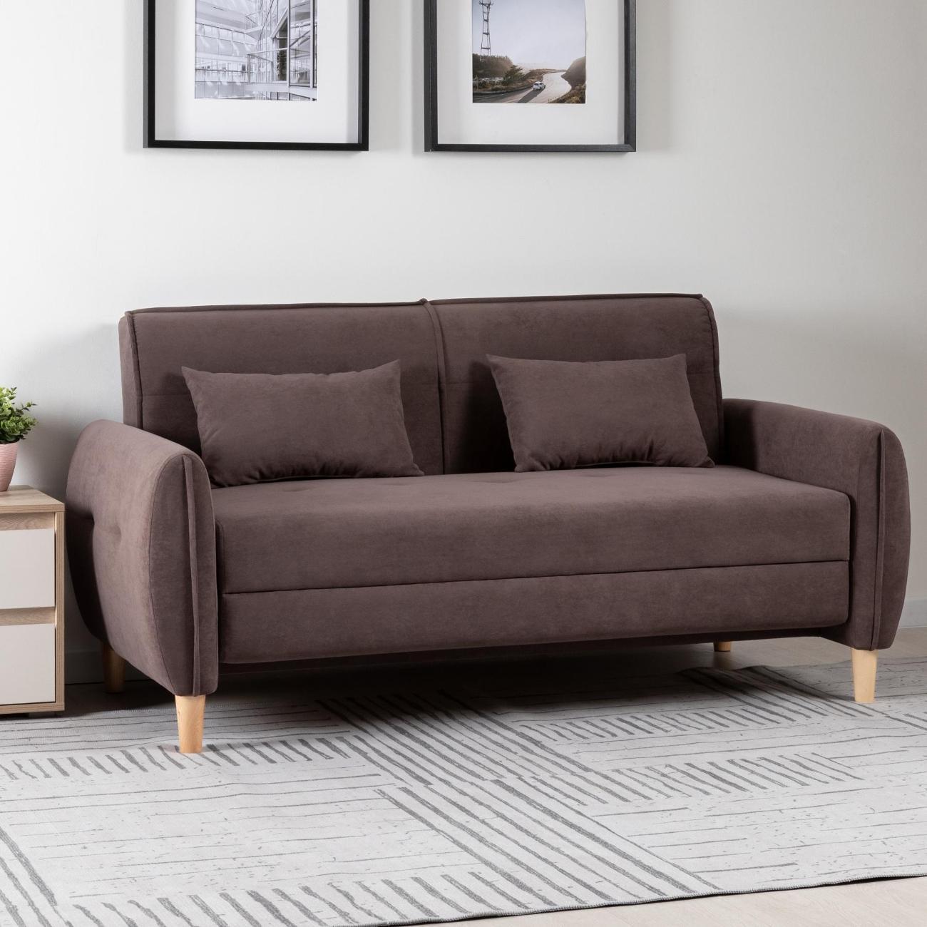 Диван Logium Ханна 01.05 Арт. ТД 496 Вивальди 24 (темный серо-коричневый)