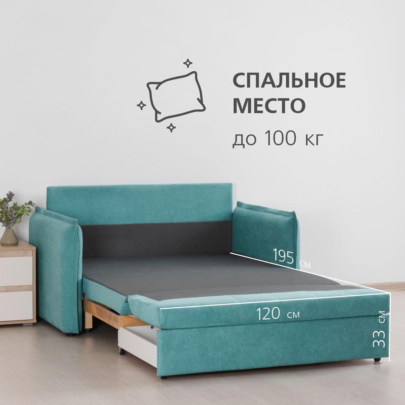 Диван Logium Смайл (120) Арт. ТД 490 Candy aquamarine (бирюзовый)