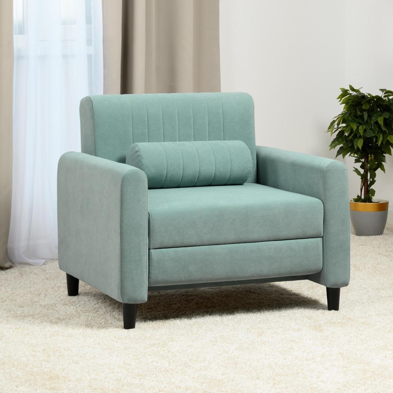 Кресло-кровать Logium Денвер  велюр Fortuna 07 ментоловый фото