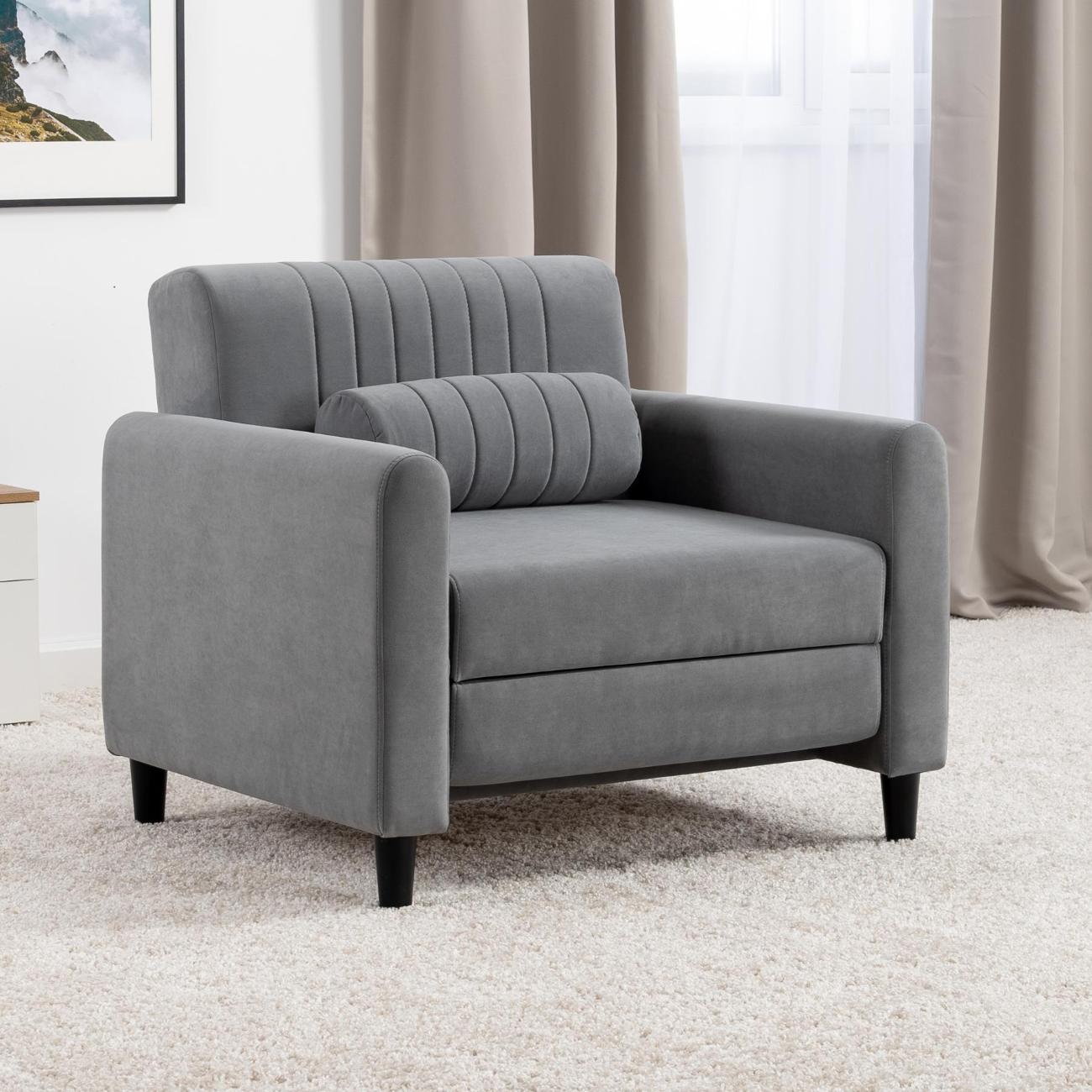 Кресло-кровать Logium Денвер  велюр Fortuna 12 серый фото