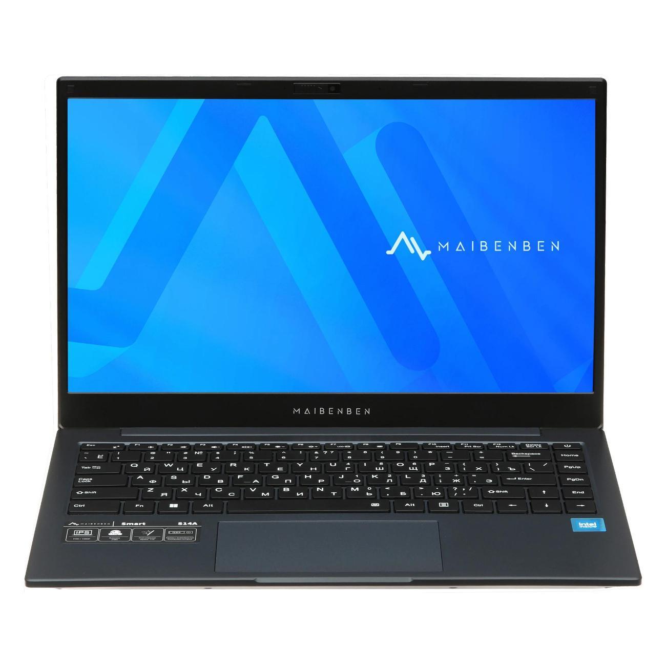 Ноутбук Maibenben Smart S14A-iN10UM 14" FHD IPS 250N/Intel N100/8Gb/512Gb SSD/UMA/Linux/Синий (S14A-iN10UMB1SLURE0)