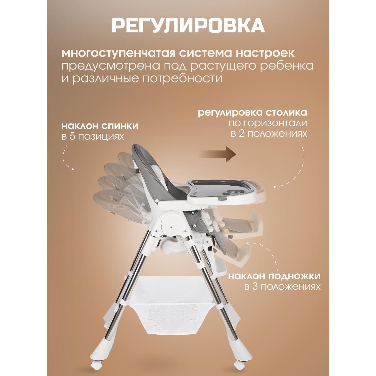 Стульчик для кормления TOMMY Bon appetit темно-серый