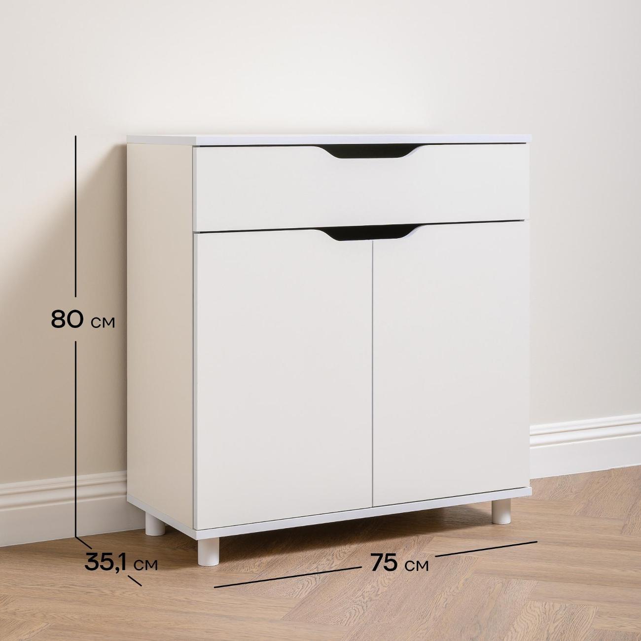 Комод Logium Рокс 13.296 F, Белый PE шагрень