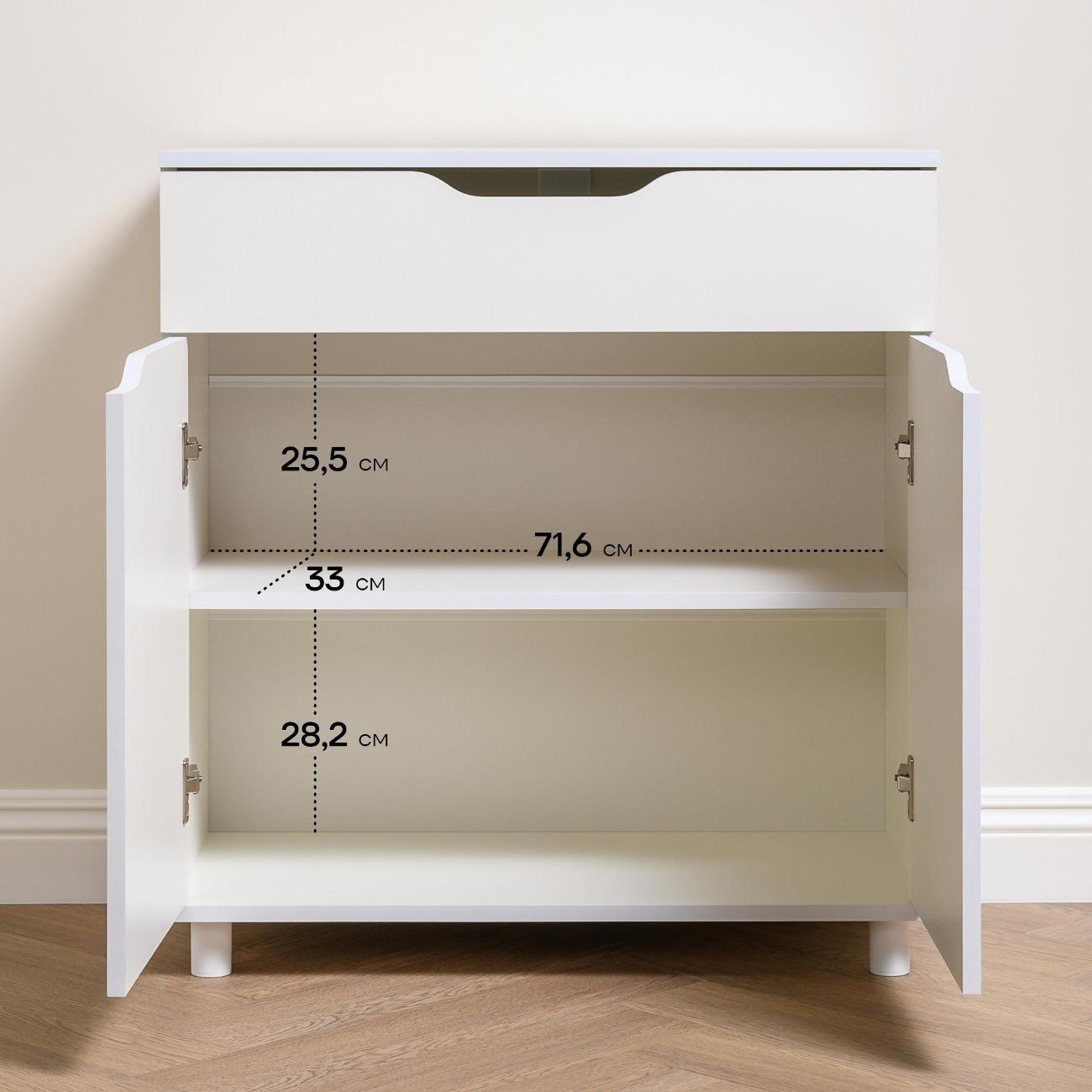 Комод Logium Рокс 13.296 F, Белый PE шагрень