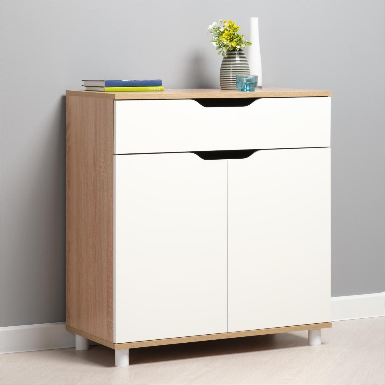 Комод Logium Рокс 13.296 F, Дуб сонома, Белый PE шагрень