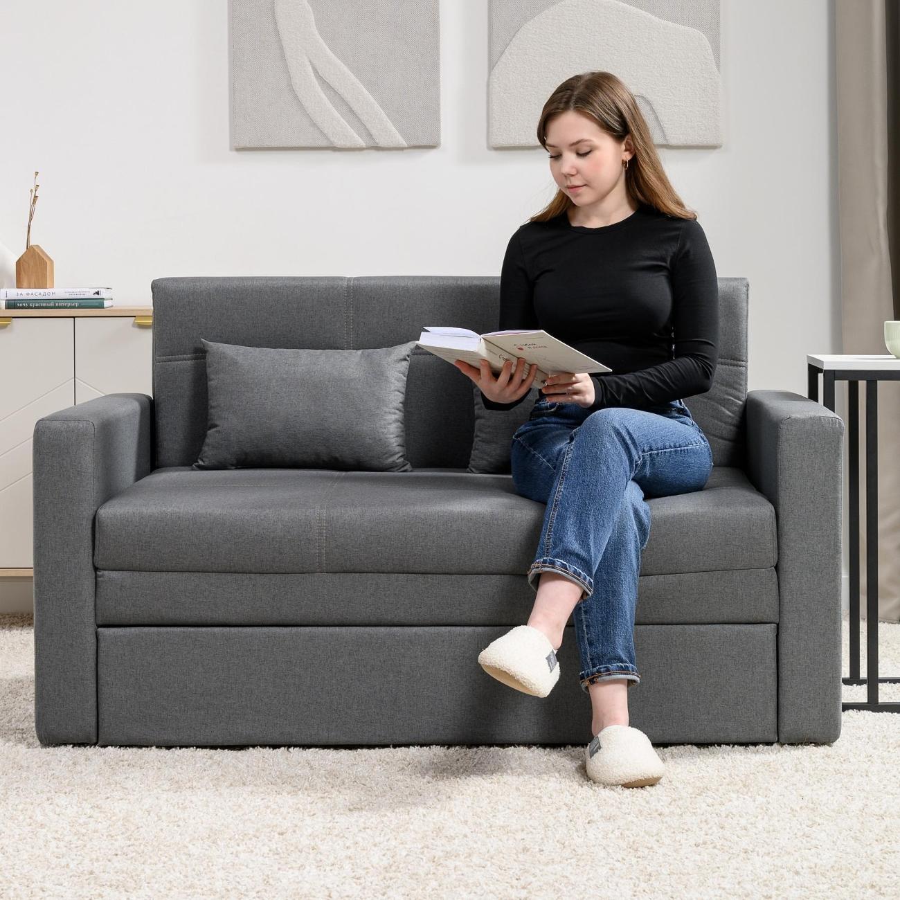 Диван Logium Вилли Р (120) Арт. ТД 151/1 Тесла грей