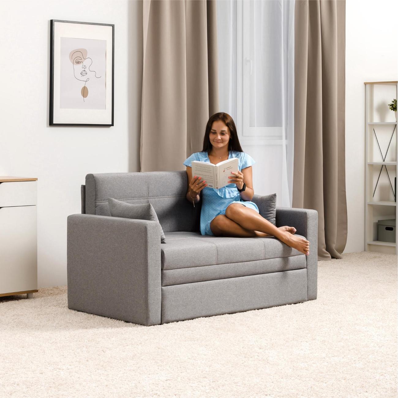 Диван Logium Вилли Р (120) Арт. ТД 302/1 Тесла silver